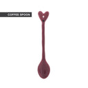 Bastion Collections lepel in roze/rood met hartvormige steel en zwart detail