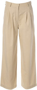 JcSophie broek juki in licht beige met bandplooien en rechte pasvorm
