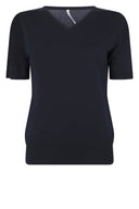 Zoso shirt in de kleur navy met ronde hals
