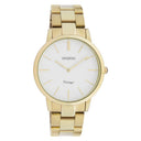OOZOO horloge model C20034 met goudkleurige metalen band en witte wijzerplaat