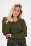 Zusss trui v-hals - olijfgroen