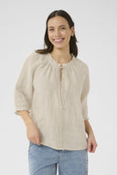 Cream blouse linnen - naturel