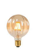 Lucide LED lamp stripe met gestreept amberkleurig glas