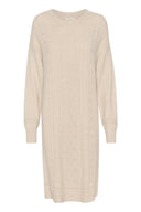 Cream jurk gebreid - creme/zand