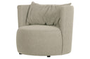 vtwonen fauteuil bouclé in naturel kleur met ronde vormgeving