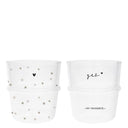 Helder glazen waterglas van Bastion Collections met zwarte en titaankleurige details