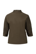 Zusss top in groen en bruin met een turtleneck en driekwart mouw