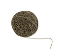 Decoratief touw van Madam Stoltz in naturel jute en zwart metaaldraad op een rol