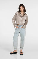 YAYA blouse satijn - beige/bruin