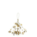 Metalen mistletoe hanger van Bastion Collections in goud en crème wit met een lengte van 12 cm