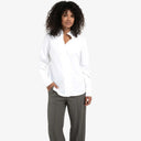 Witte YAYA blouse met opstaande kraag en lange mouwen