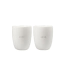 Leeff mok van 300 ml in off-white keramiek met een gegraveerde tekst