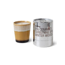 HKliving giftset winter woods bestaande uit een geurkaars in een keramieken 70's mok verpakt in een zilverkleurige doos.