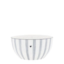 Bastion Collections schaal stripe in wit aardewerk met blauw streeppatroon
