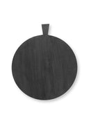 vtwonen serveerplank l zwart, een ronde zwarte plank van eikenhout