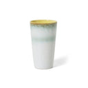 HKliving latte mok in petal design, een keramieken beker van 13 cm hoog.