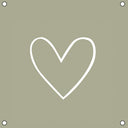 Label-R tuinposter mini hart in mosgroen met een wit hart motief