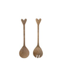 Houten slabestek van Bastion Collections met hartvormig detail in de handvatten