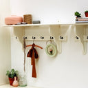 Witte console Charmant met legplank en zes draadhaakjes