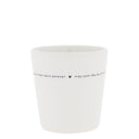 Bastion Collections beker so much van wit aardewerk met zwart opschrift