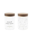Bastion Collections voorraadpot van helder glas met houten deksel
