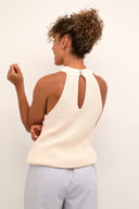 Cream top fijngebreid - creme
