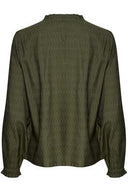 Cream blouse - donkergroen