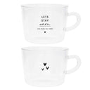 Bastion Collections theeglas van helder glas met zwarte details