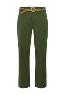 Cream broek katoen in de kleur rifle green