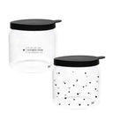 Bastion Collections voorraadpot van helder glas met zwart rubberen deksel