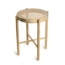 HKliving krukje Webbing in naturel kleur met houten frame en rotan zitting