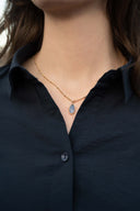 Zusss ketting met steentje - donkerblauw