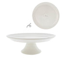 Witte Bastion Collections cakestandaard van aardewerk met zwarte details en een diameter van 30 cm