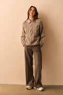 YAYA broek tailleband - donkertaupe