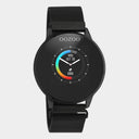 Zwarte OOZOO smartwatch Q00119 met metalen band en zwarte wijzerplaat