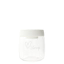 Glazen Bastion Collections voorraadpot met witte 'storage' tekst en schroefdeksel