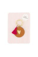 Zusss sleutelhanger lieve vriendin met bruin label en goudkleurig hart