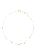 Zusss ketting in goudkleur en saliegroen met steentjes