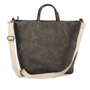 Uashmama tas alle in de kleur lichtgrijs met ritssluiting en leren details