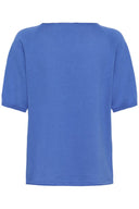 Cream shirt gebreid - blauw