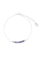 Zusss armband met blauwe steentjes in zilverkleurig RVS