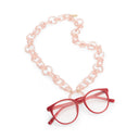 Looplabb brillenketting in de kleur Crystal Champagne, een lichtgewicht accessoire van acetate met een glanzende afwerking.