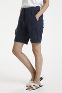 Donkerblauwe Kaffe korte broek met hoge taille