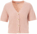 JcSophie vest in blush met korte mouwen en knoopsluiting
