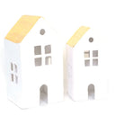 Wit Cotton-maché huis met goudkleurig dak