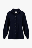 Zusss blouse in donkerblauw met lange mouwen