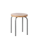 KidsDepot circle kruk in grijs en naturel hout met een metalen frame