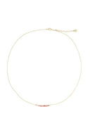 Zusss ketting steentjes - roze met goudkleurige schakels en roze steentjes