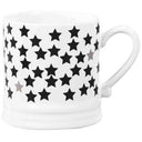 Bastion Collections mok m stars in wit met zwarte en taupekleurige sterretjes en een oor