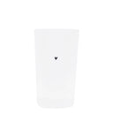 Bastion Collections drinkglas van helder glas met een zwart hartje aan de voorzijde